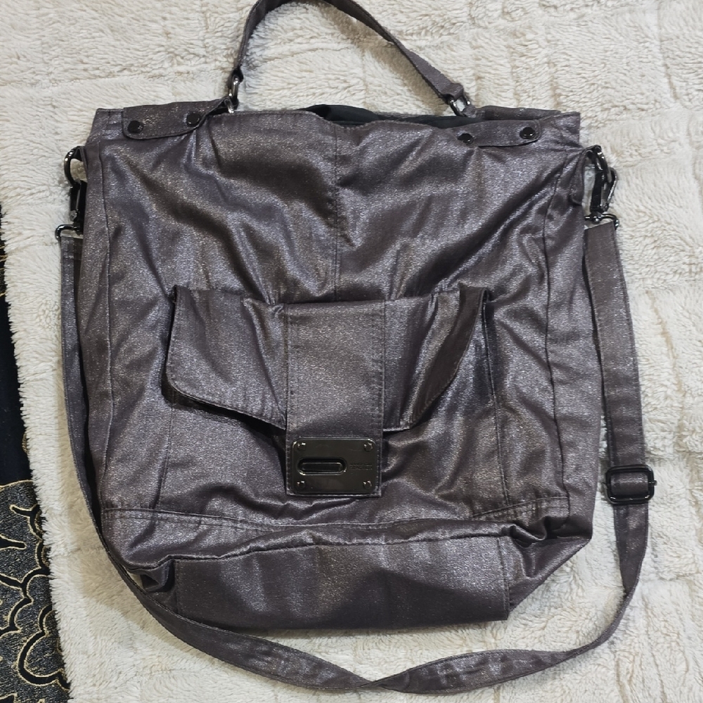 Kenneth Cole Reaction Metallic Gray Hobo Bag